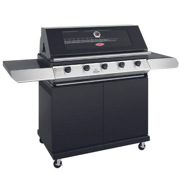 Beefeater 1200 5 Burner BBQ Side Trolley Full Studio Side Black