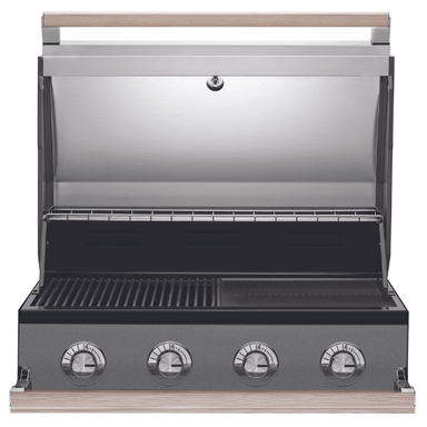 Beefeater BBQ 1500 4 Burner Built In Full Studio Straight Open Knobs