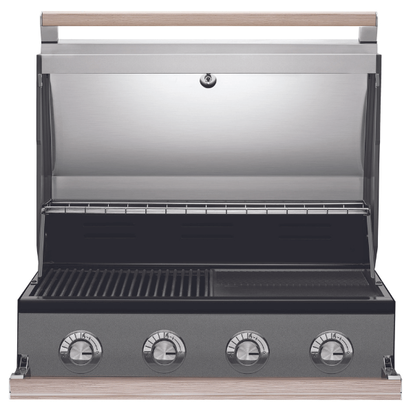 Beefeater BBQ 1500 4 Burner Built In Full Studio Straight Open Knobs