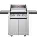 Beefeater BBQ 1600 3 Burner BBQ And Side Burner Trolley Full Studio Closed Silver