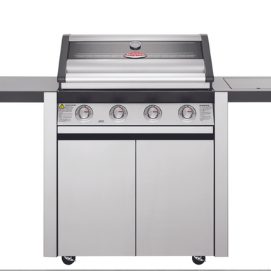 Beefeater 1600 4 Burner BBQ And Side Burner Trolley Full Studio Closed Silver