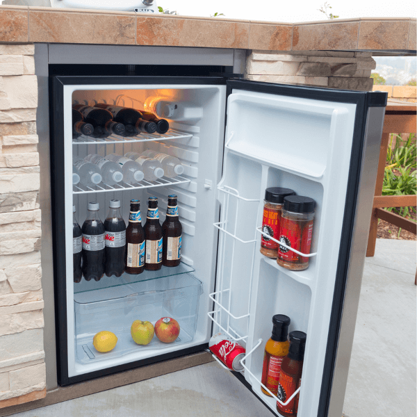 Bull Outdoor Fridge Single Door 130L Open and Stocked