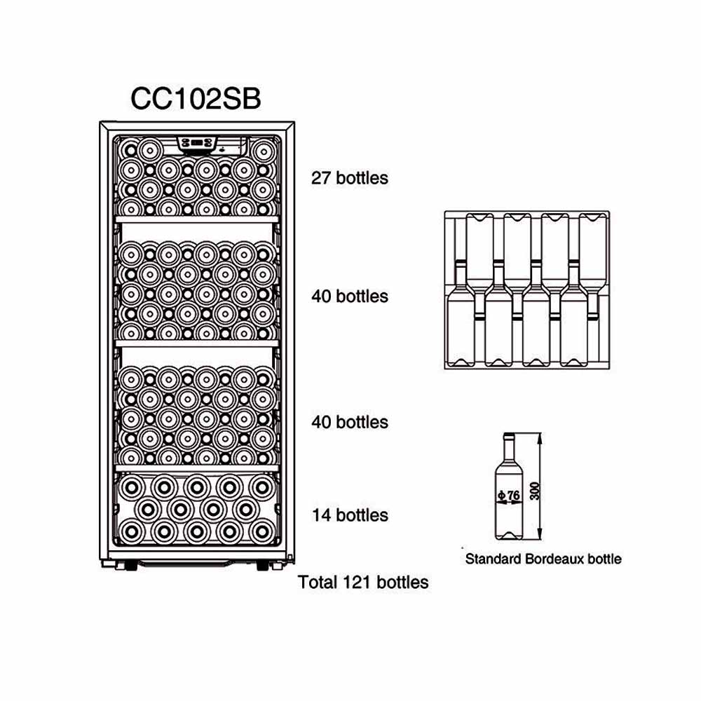 Cavecool Single Zone Chill Sapphire 122 bottles Black - CC102SB-1