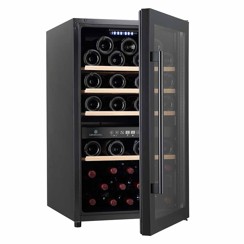 Cavecool Dual Zone Raw Citrine Black 49 bottles - CC124DB