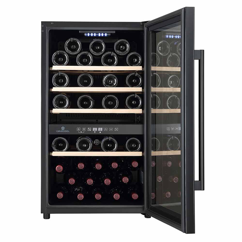 Cavecool Dual Zone Raw Citrine Black 49 bottles - CC124DB