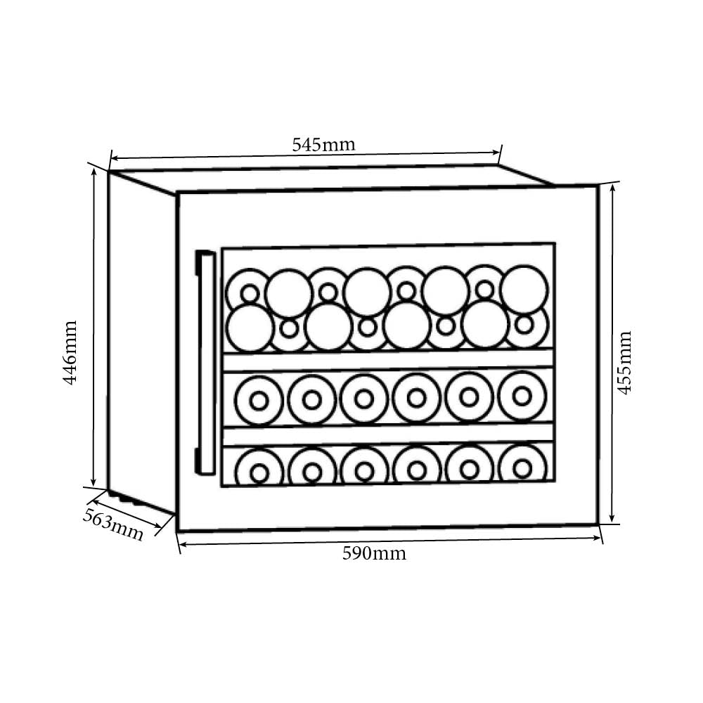 Cavecool Single Zone Integrated Morion Bornite 28 bottles - CCI66SB