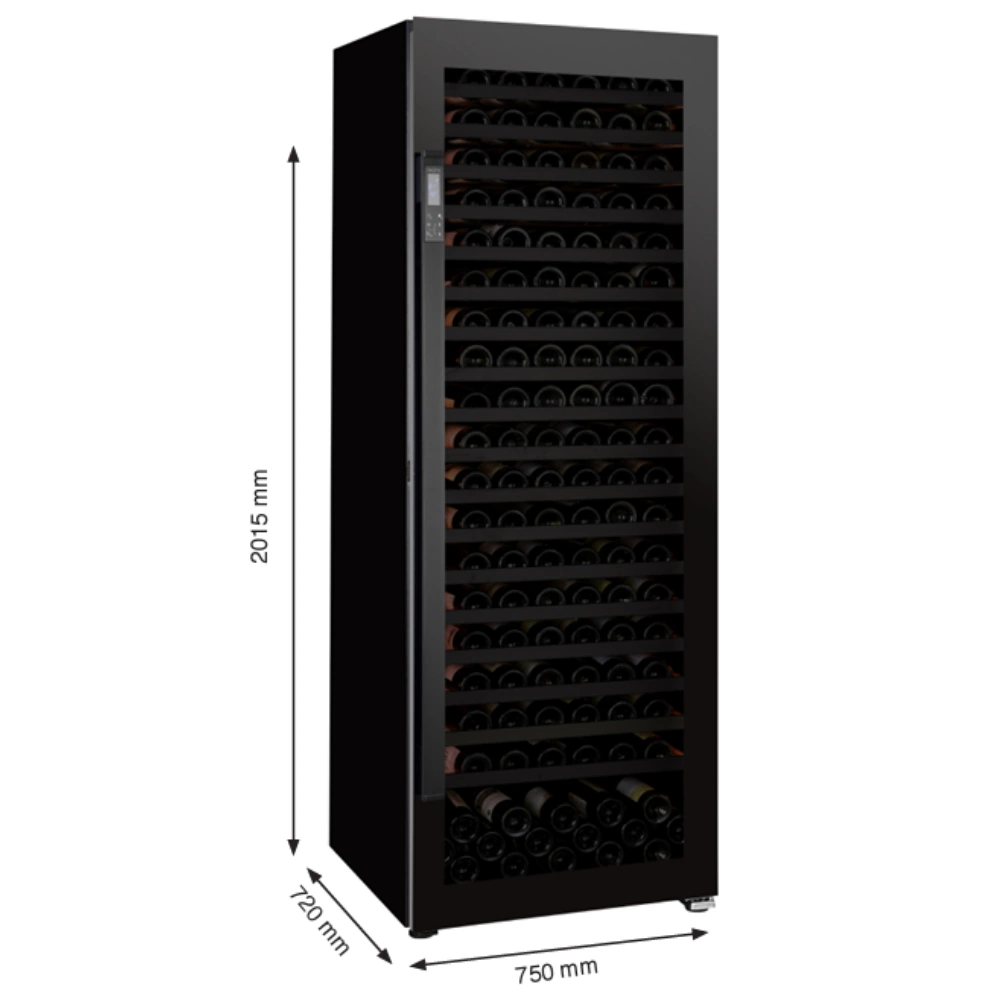 Pevino Imperial Giant 267 bottle Single Zone Black Glass Front - PG300S-B