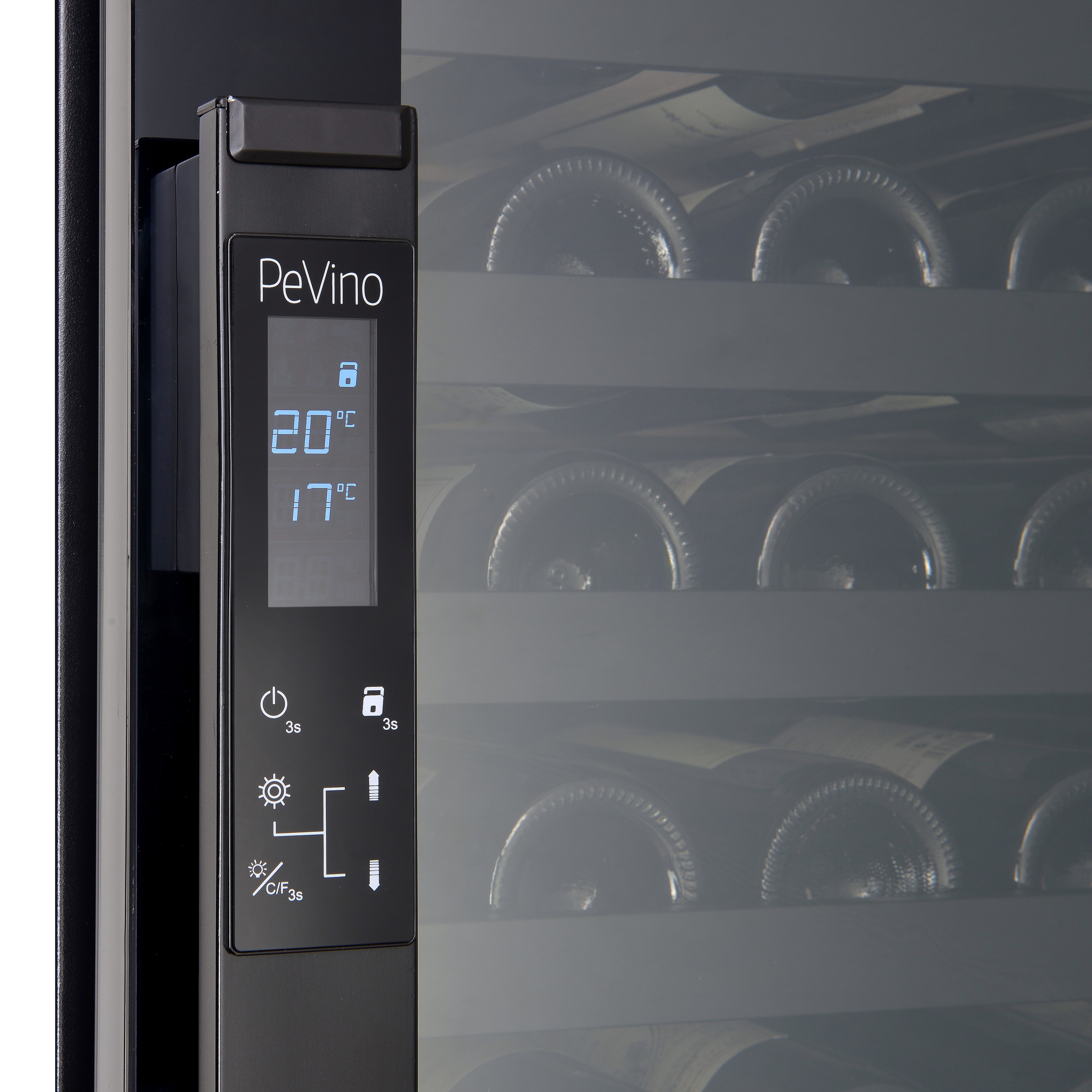 Pevino Imperial Giant 254 Bottle Dual Zone Black Glass Front - PG300D-B-1