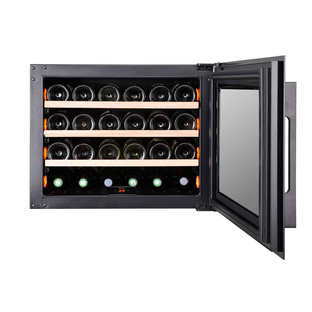 Pevino Single Zone Majestic Black glass front 24 bottles - PI24S-B