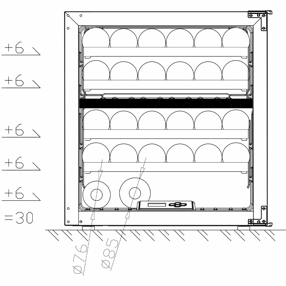 Pevino Majestic 30 Bottles Dual Zone Integrated Push Open White - PI30D-WP