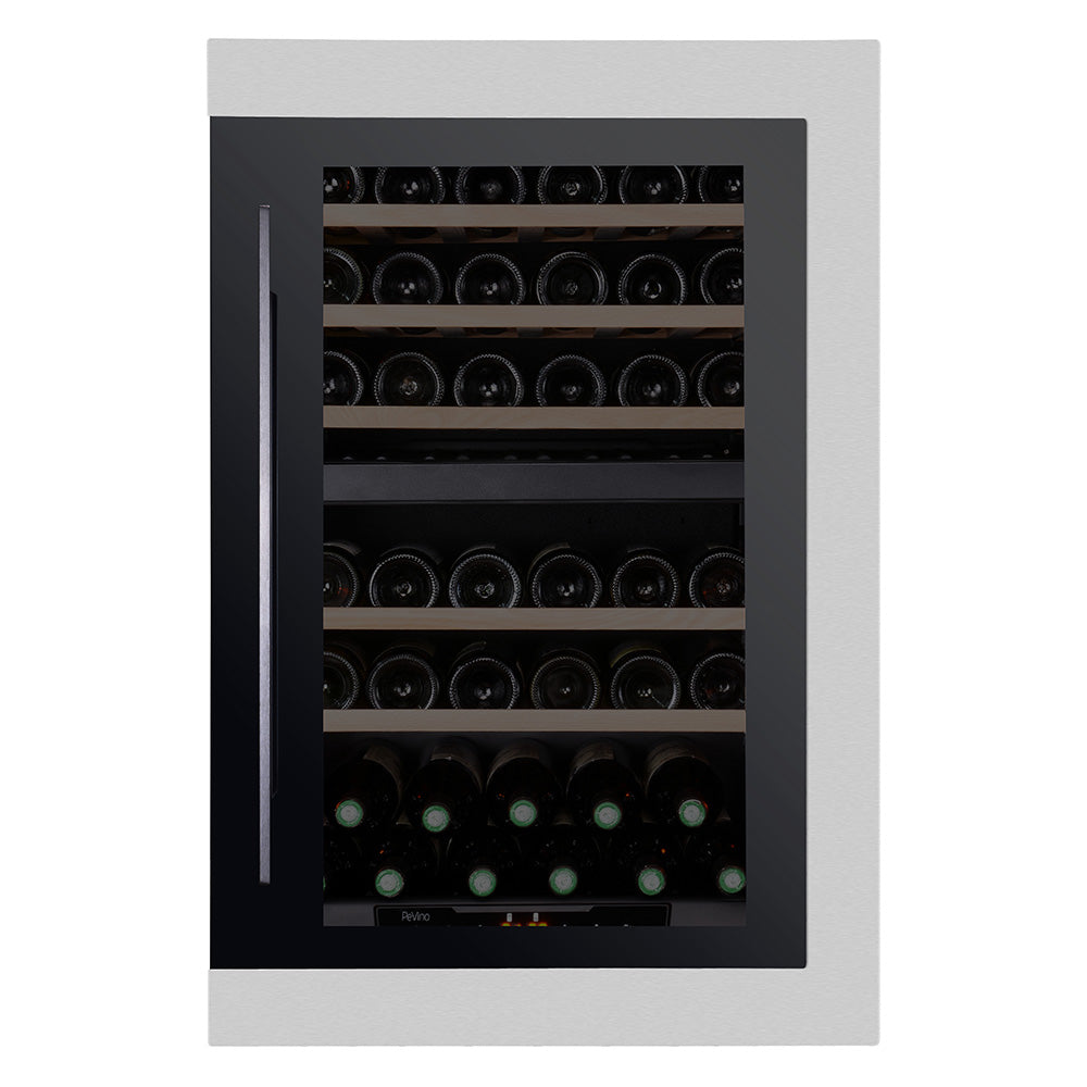 Pevino Majestic Integrated 42 Bottle Dual Zone Black/Stainless Steel Front - PI48D-S