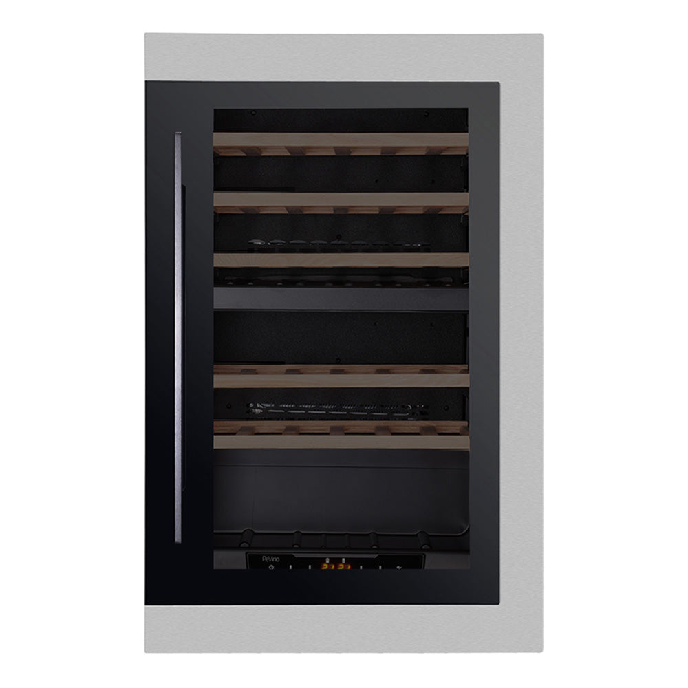 Pevino Majestic Integrated 42 Bottle Dual Zone Black/Stainless Steel Front - PI48D-S