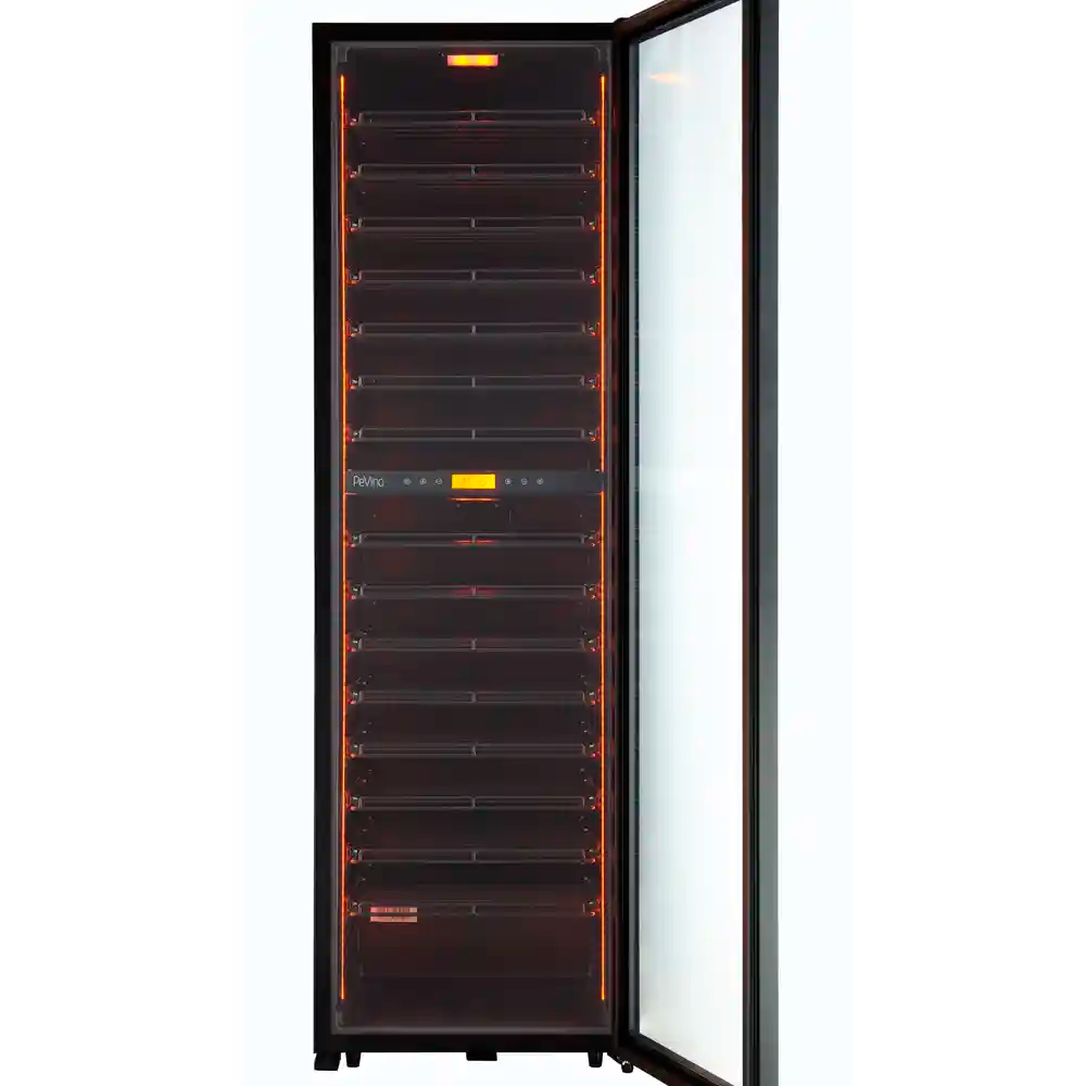 Pevino Dual Zone MS Noble Metal Shelves Black 152 Bottle - PM248D-HHB