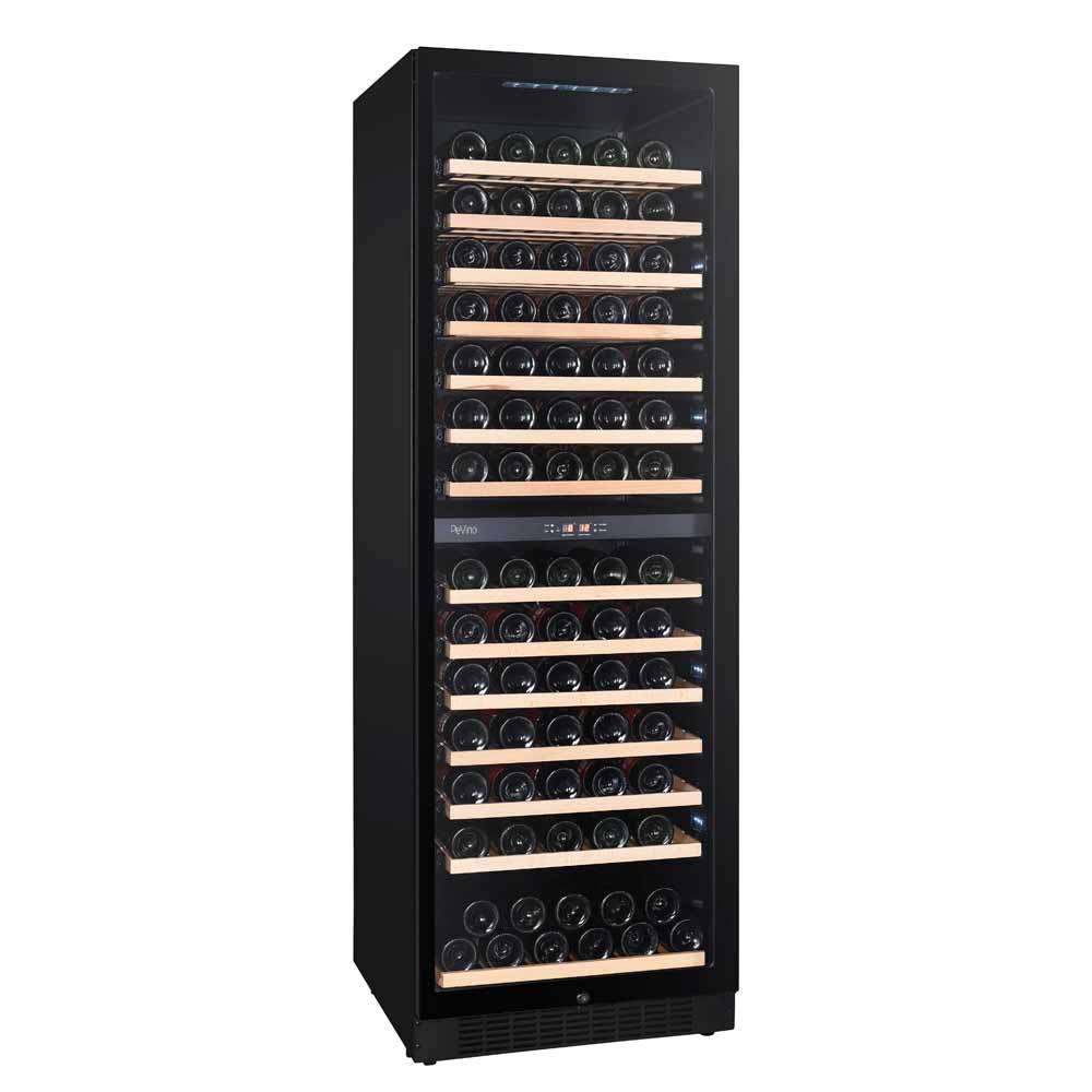 Pevino Dual Zone Noble Black Glass Front 141 Bottle - PN166D-HHB