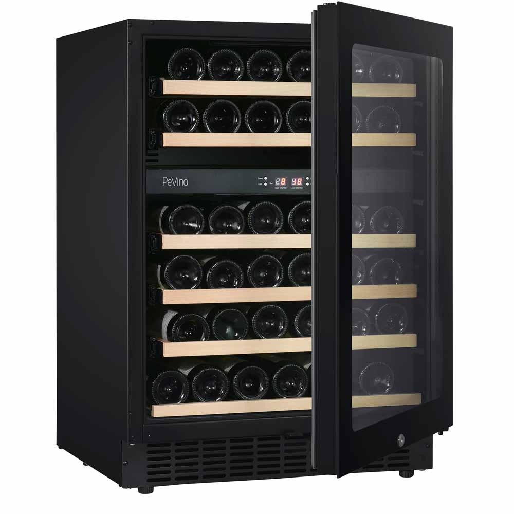 Pevino Dual Zone Noble Black Glass Front 41 Bottles PN45D-HHB-1