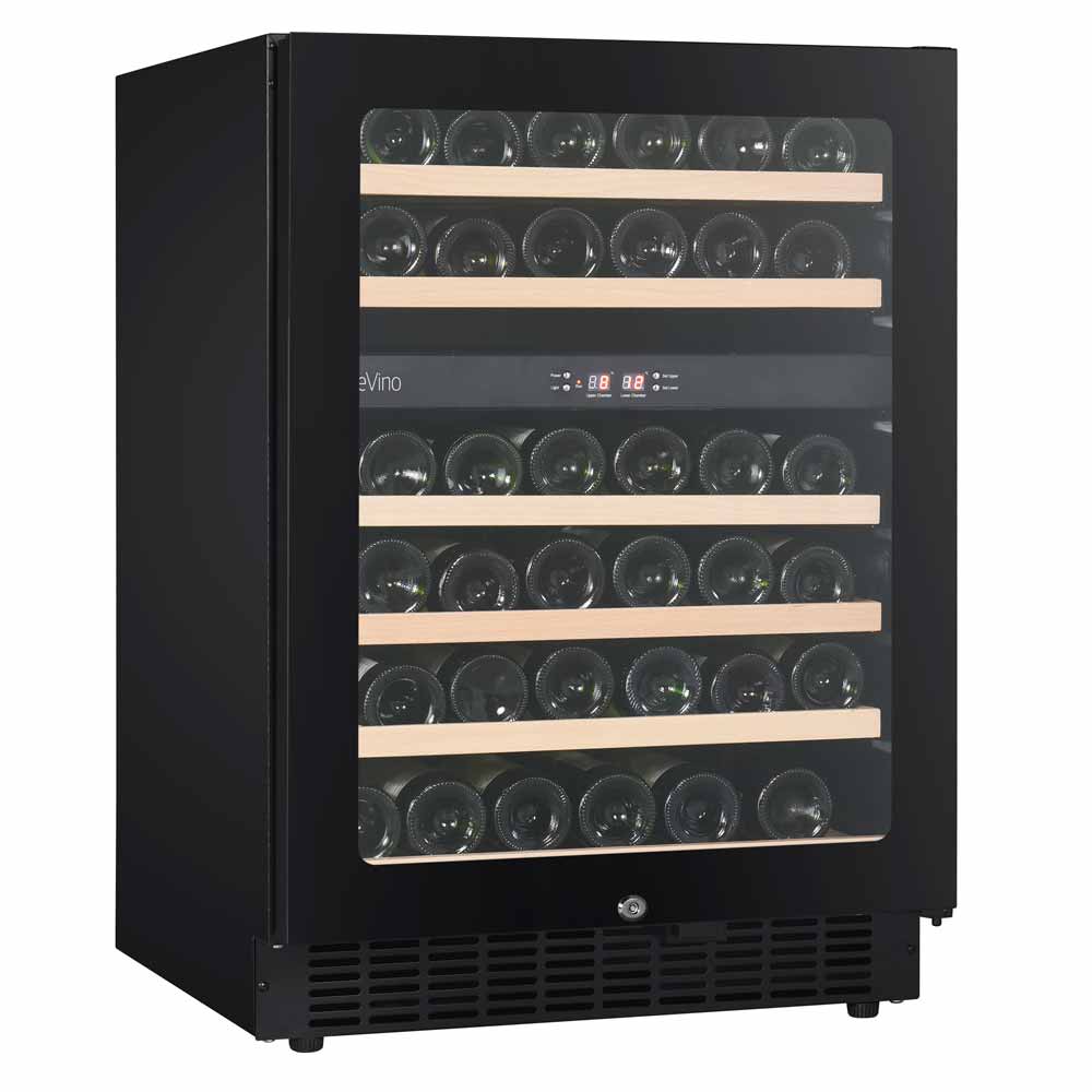 Pevino Dual Zone Noble Black Glass Front 41 Bottles PN45D-HHB-1