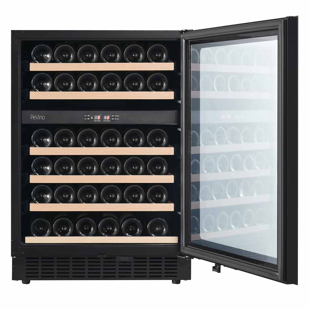 Pevino Dual Zone Noble Black Glass Front 41 Bottles PN45D-HHB-1