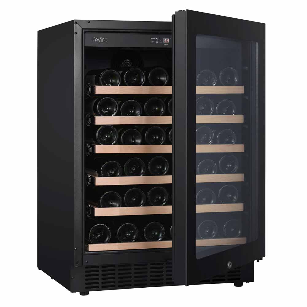 Pevino Noble 41 bottle Single Zone Black Glass Front  - PN45S-HHB-1