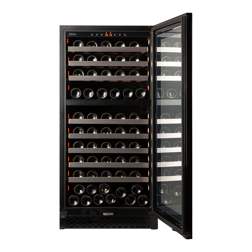 Pevino Majestic 104 Bottle Dual Zone Black Glass Front  - PNG120D-HHB