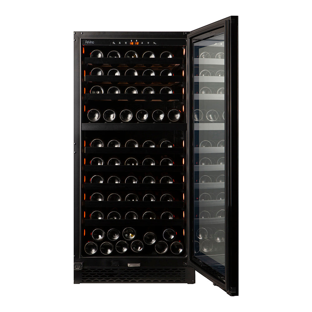 Pevino Majestic 104 Bottle Dual Zone Black Glass Front  - PNG120D-HHB