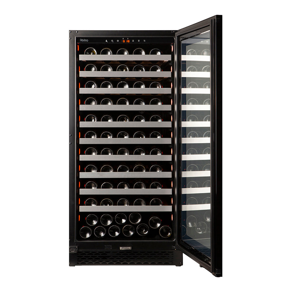 Pevino Single Zone Majestic Black Glass Front 113 Bottle - PNG120S-HHB