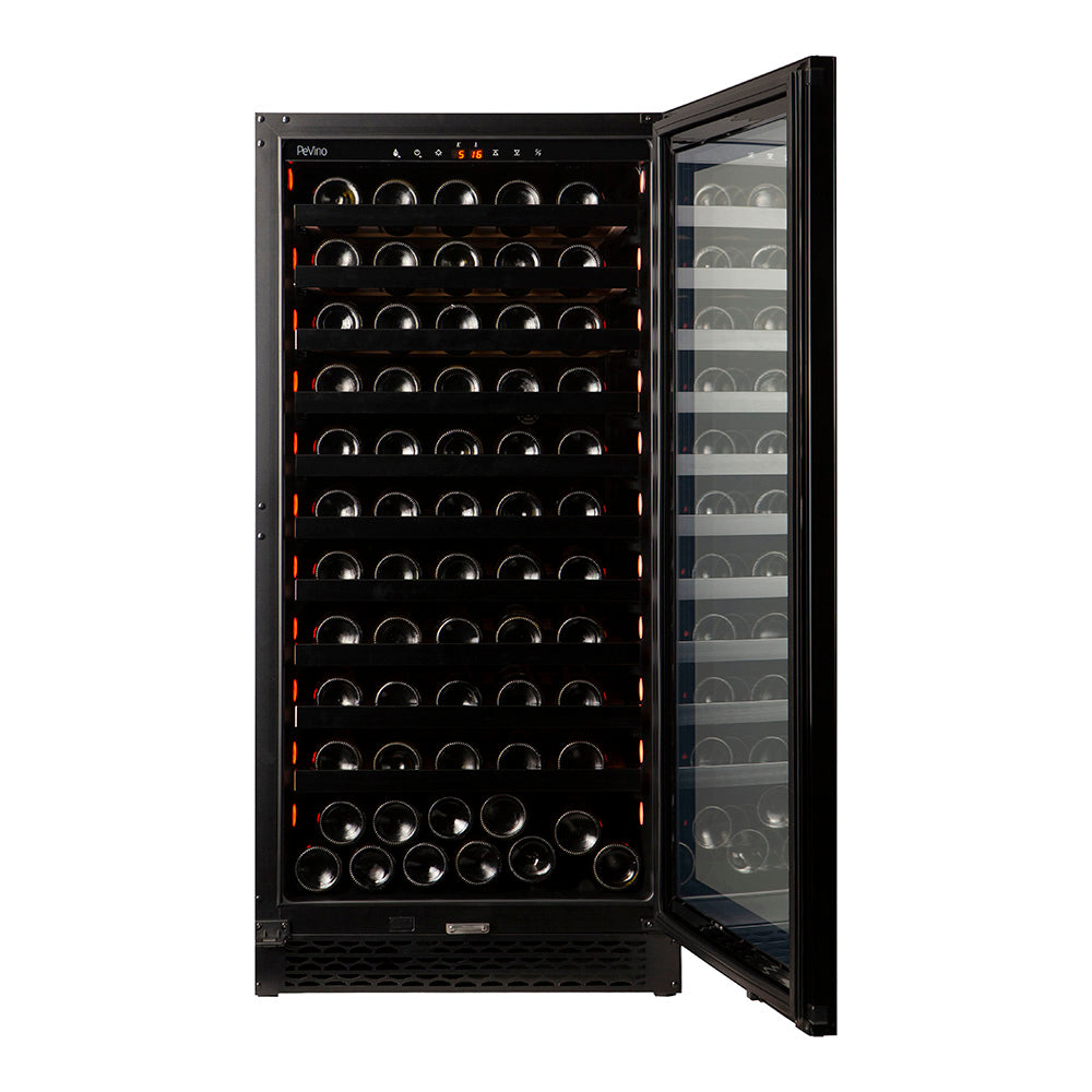 Pevino Single Zone Majestic Black Glass Front 113 Bottle - PNG120S-HHB