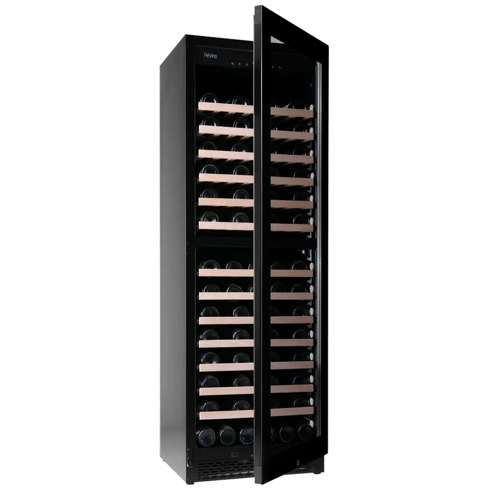 Pevino Majestic 96 bottles Dual Zone Black Glass Front - PNG122D-HHB