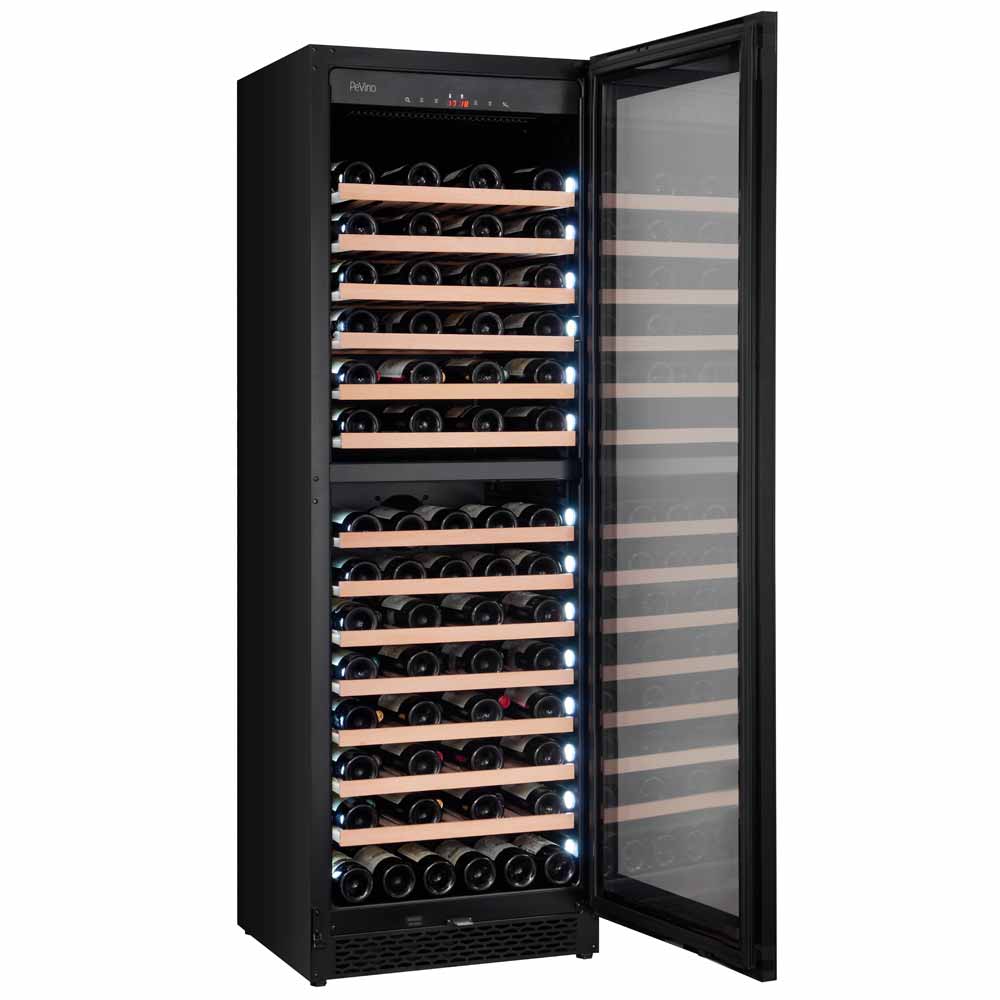 Pevino Majestic 96 bottles Dual Zone Black Glass Front - PNG122D-HHB