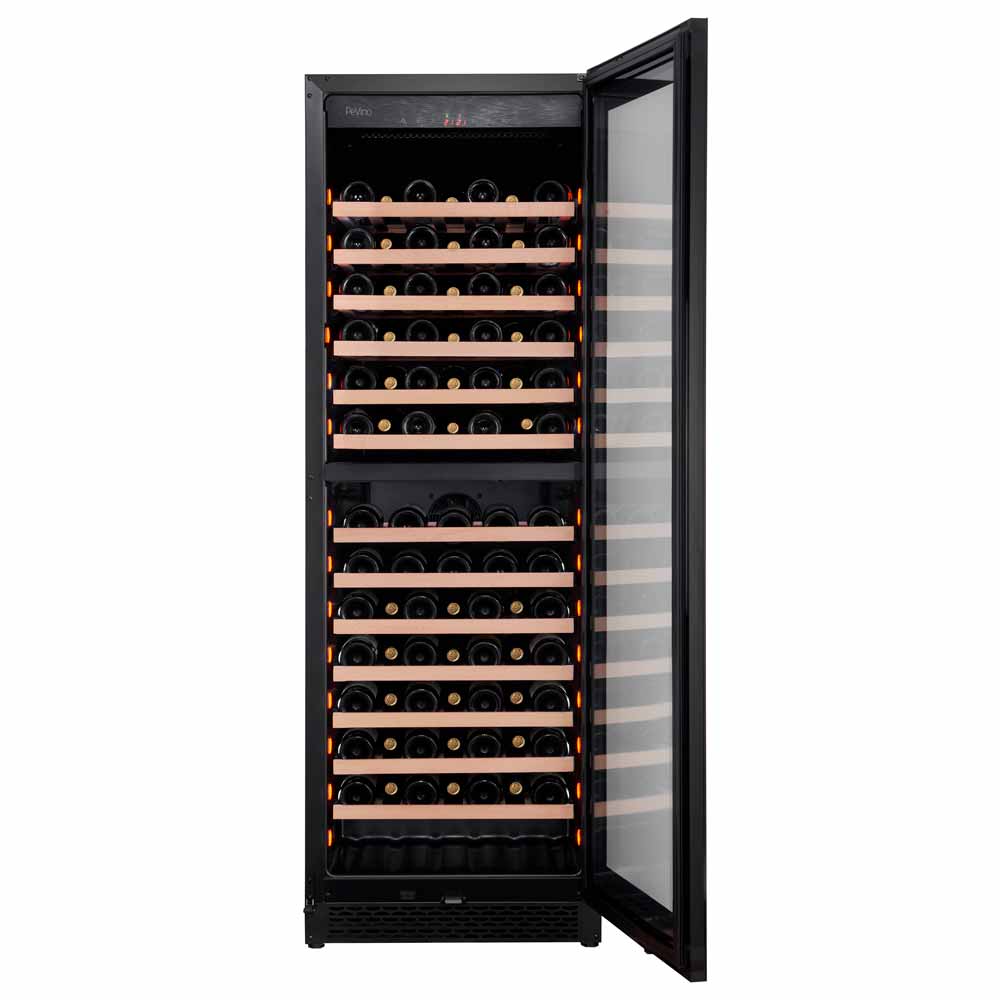 Pevino Majestic 96 bottles Dual Zone Black Glass Front - PNG122D-HHB