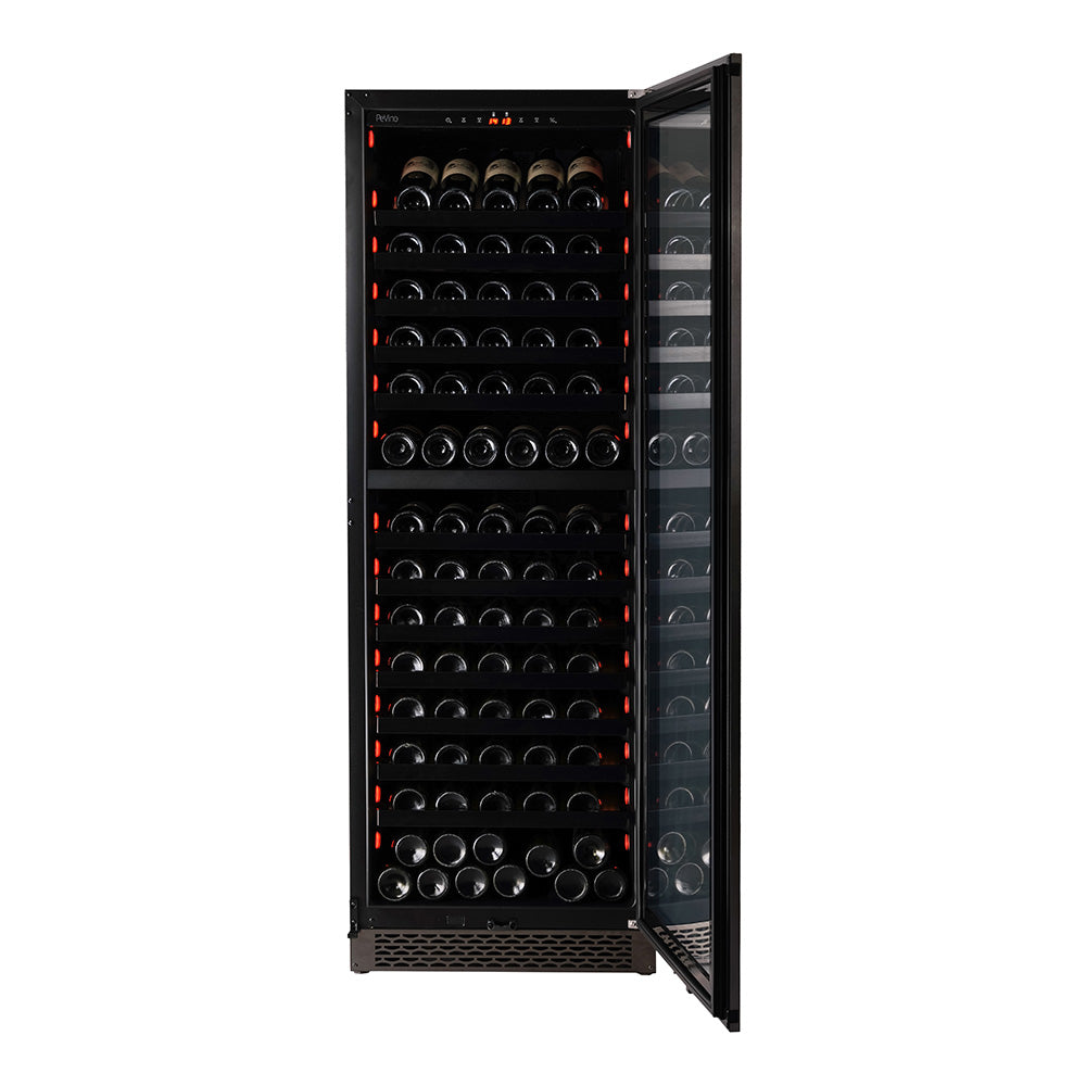 Pevino Dual Zone Majestic Black Steel Front 150 Bottle - PNG180D-HHBS