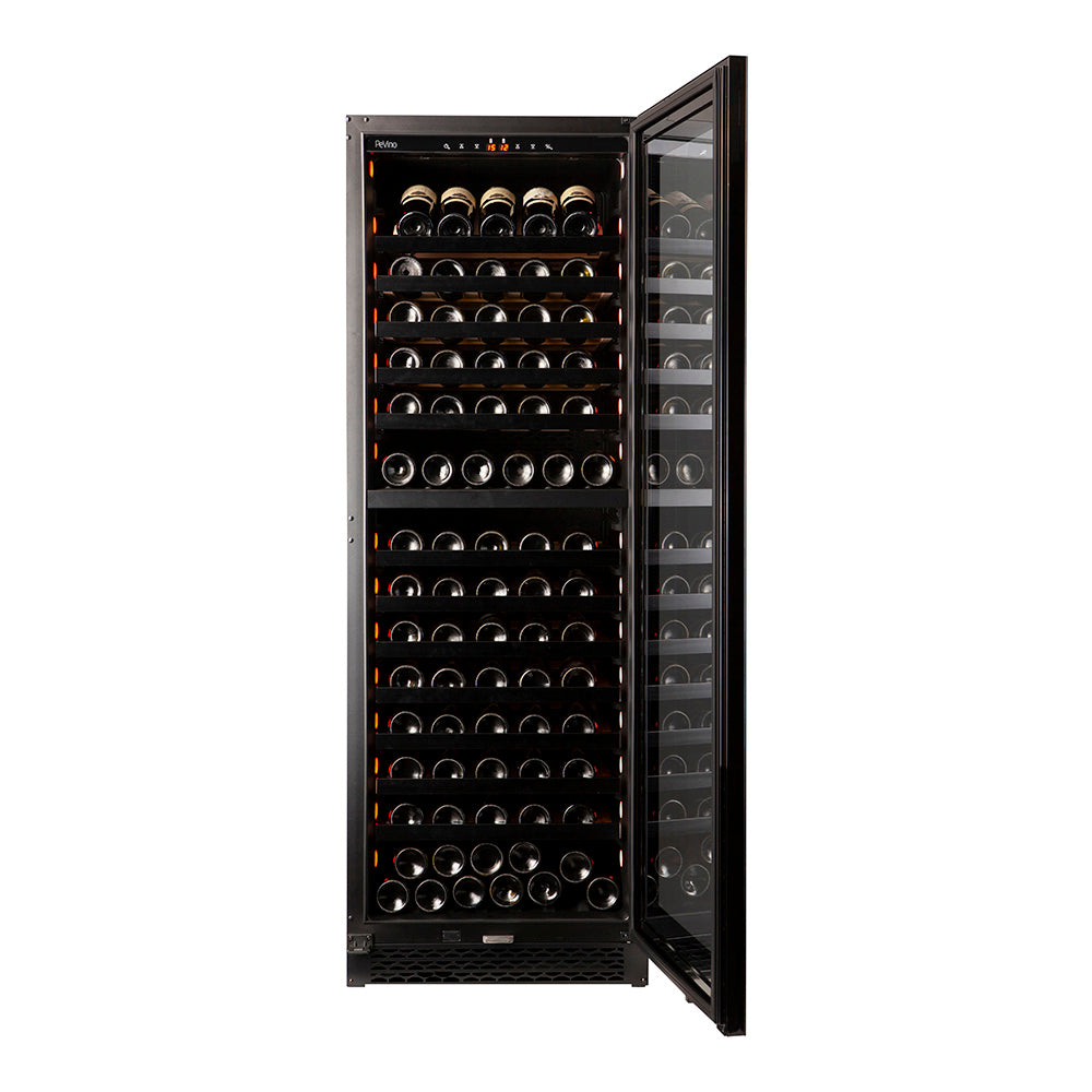 Pevino Majestic 150 Bottle Dual Zone Black Glass Front - PNG180D-HHB