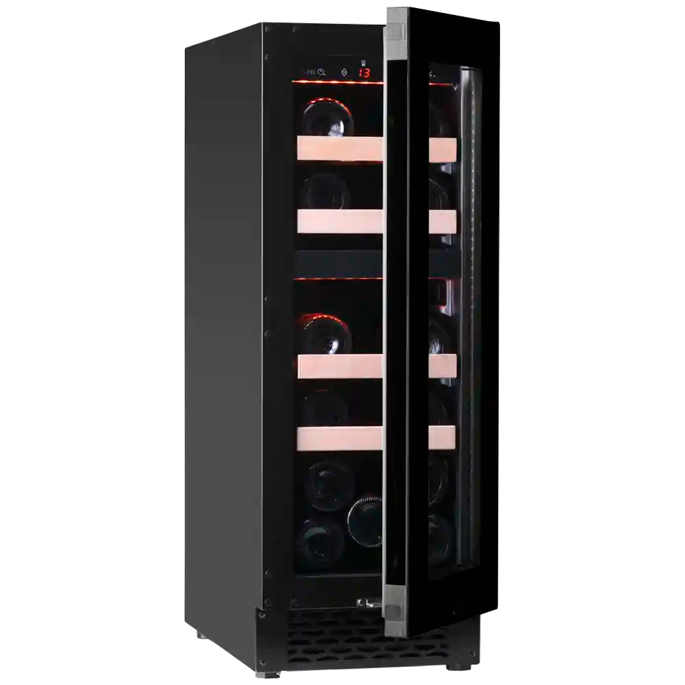 Pevino Majestic 17 Bottle Dual Zone Black Glass Front - PNG20D-HHB