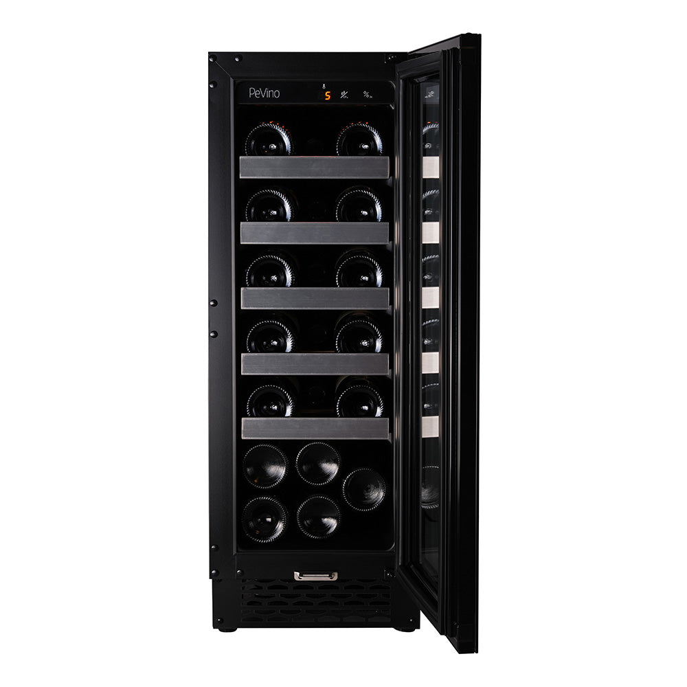 Pevino Single Zone Majestic Glass Front Black 20 Bottle - PNG20S-HHB