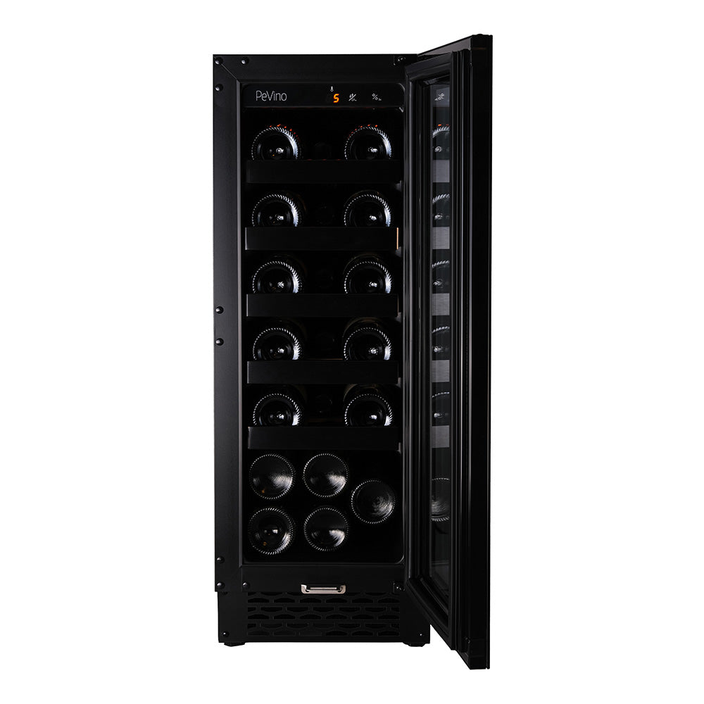 Pevino Single Zone Majestic Glass Front Black 20 Bottle - PNG20S-HHB