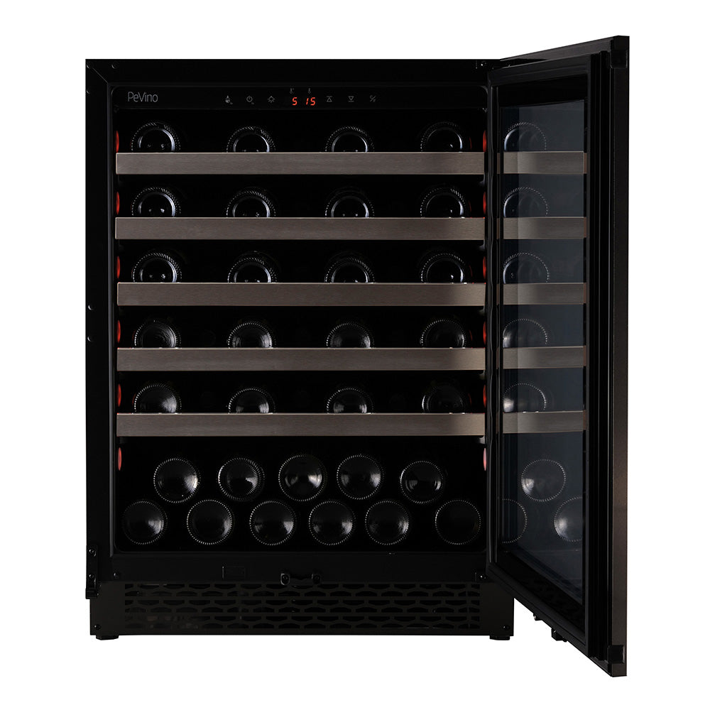 Pevino Single Zone Majestic Black Steel 46 Bottle - PNG46S-HHBS