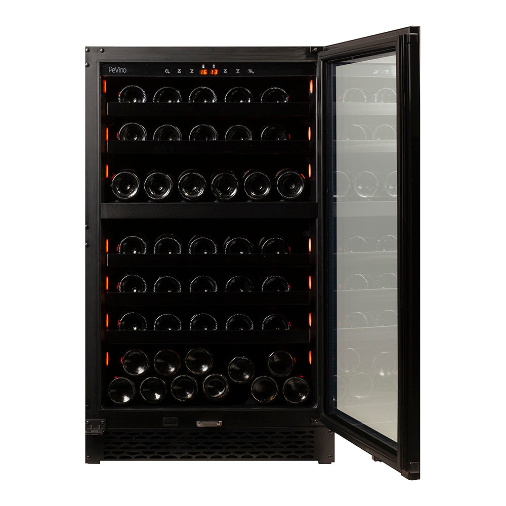 Pevino Majestic 74 Bottle Dual Zone Black Glass Front - PNG88D-HHB