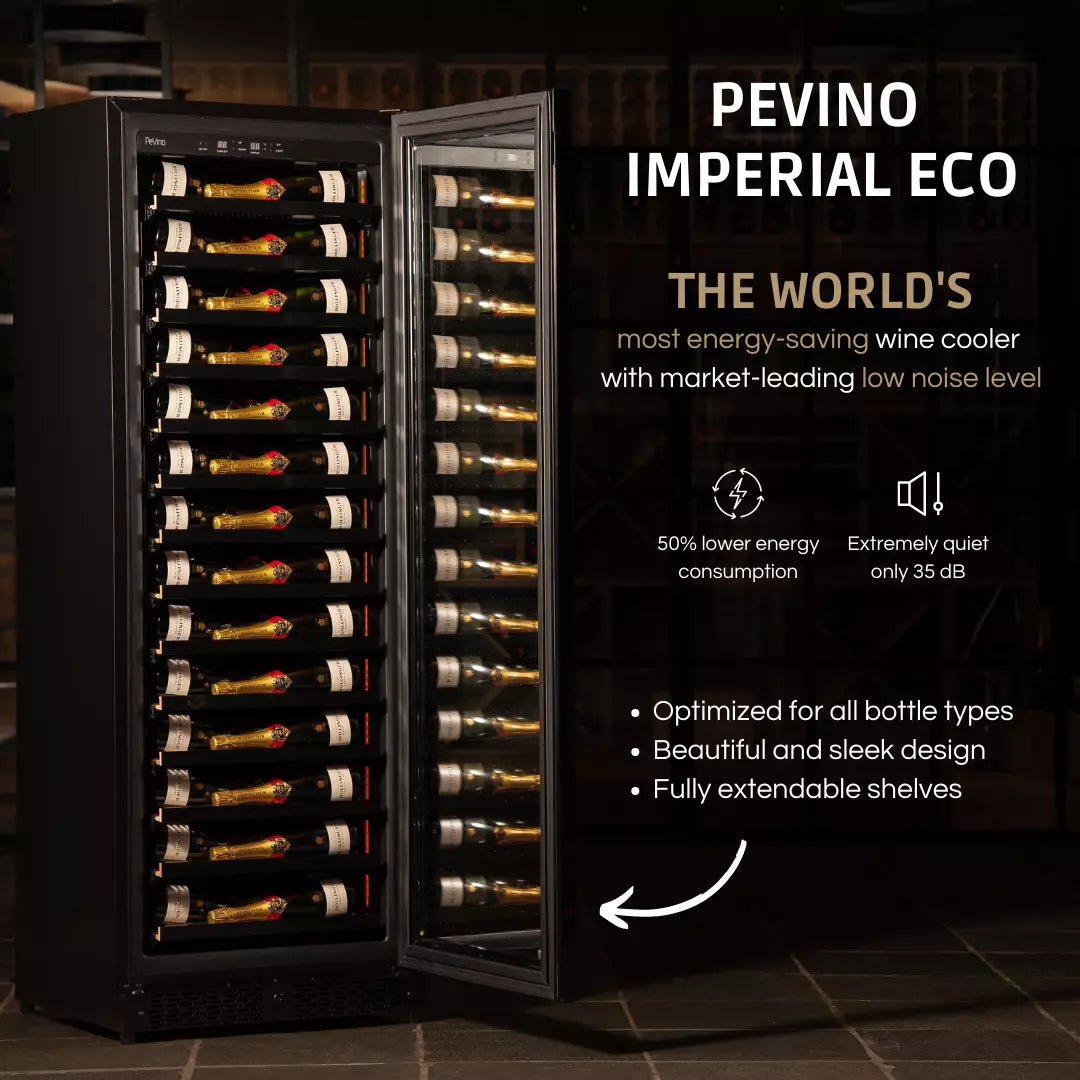 Pevino Single Zone Imperial Black Eco 96 bottles - PBI100S-EE-HHB