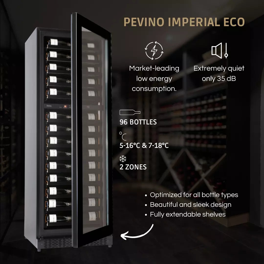 Pevino Dual Zone Imperial Eco Black 96 Bottle - PBI100D-EE-HHB