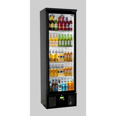 RHINO FRIDGE MOSCOW 293 BLACK SINGLE DOOR FULL STUDIO