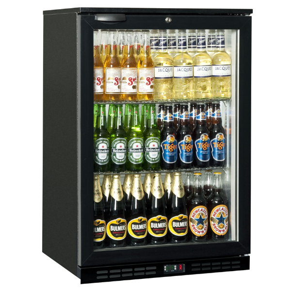 RHINO BAR FRIDGE COLD 600H BLACK SINGLE DOOR FULL STUDIO MASTER