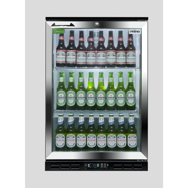 RHINO BAR FRIDGE COLD 600H STAINLESS STEEL SINGLE DOOR FULL STUDIO MASTER