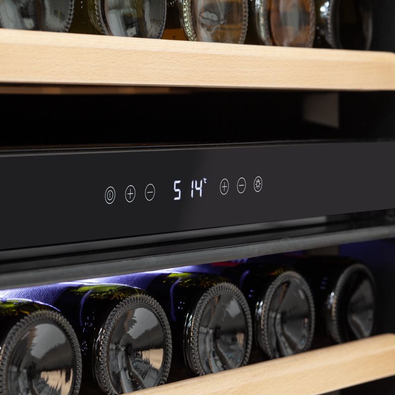 RHINO WINE FRIDGE 595t DUAL ZONE UPRIGHT FULL STUDIO CONTROLLER
