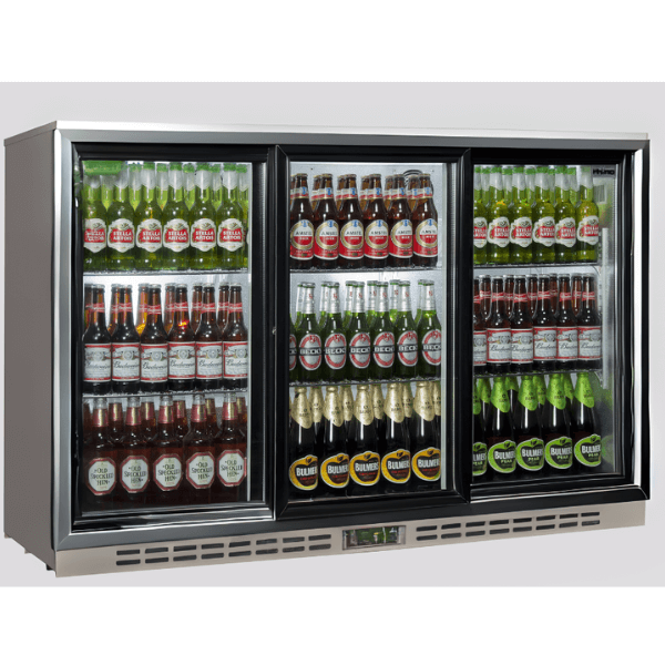 Rhino Fridge COLD 1350 Silver Triple Door Siliding Full Studio